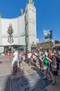 handprints of stars in Hollywood in the concrete of Chinese Theatre\'s forecourts.