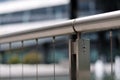 Handrail of a bannister of stainless steel