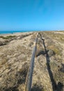 Handrail on a beach