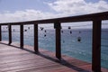 Handrail with love locks Royalty Free Stock Photo