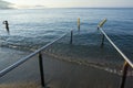 Handrails on beach for disabled people