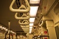 Handrails in electric trains that are empty during travel to reduce disease outbreaks