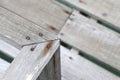 Handrails of wooden bridges with nail