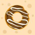 Handraw donut illustration with background design Royalty Free Stock Photo