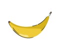 Hand drawn banana isolated on a white background. Vector illustration. Colorful and minimalistic fruit