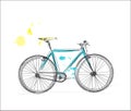 Bicycle watercolor sketch. hand drawn city bike Royalty Free Stock Photo