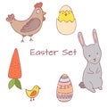 Handdrawn Easter clipart set