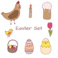 Handdrawn Easter clipart set