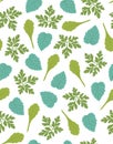 Handrawn leaves pattern vector Royalty Free Stock Photo