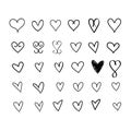 30 Hand drawn marker hearts 962200