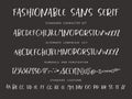Handrawn vector alphabet. Modern letters for sans serif font.