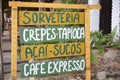 Handrwritten Sign Advertising Brazilian Snacks Food Royalty Free Stock Photo