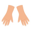 Body parts in cartoon style - arms. Right and left hands front side. Learning body parts for kids Royalty Free Stock Photo