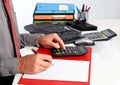 Hands of accountant man Royalty Free Stock Photo