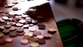 hands of an adult woman counting coins