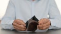 Hands of African Man Checking Empty Wallet, Close up Royalty Free Stock Photo