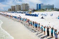 Hands Along the Water in Clearwater Beach Florida to protest toxic algae release from Lake Okeechobee