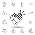 hands applause outline icon. Set of hand gesturies illustration. Signs and symbols can be used for web, logo, mobile app, UI, UX