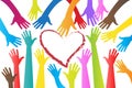 Hands around a heart logo vector image Royalty Free Stock Photo