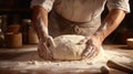the hands of the baker, the precision and beauty of dough preparation for holiday bread or pastries. the texture of the