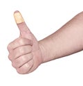 Hands with band-aid adesive plaster Royalty Free Stock Photo