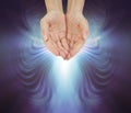 Hands Bathed in a Resonating Quantum Healing Energy Field