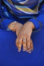 Hands of a Bedu woman, Oman Royalty Free Stock Photo