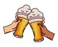 hands with beer celebration