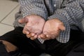 The hands of a beggar Royalty Free Stock Photo
