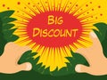 Big discount explosion, right in your amazed face! Royalty Free Stock Photo