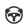 Hands behind wheel icon.