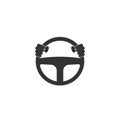 Hands behind wheel icon