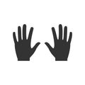 Hands black icon. Human arms with wrist silhouette vector illustration