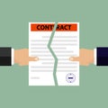 Hands break the contract Royalty Free Stock Photo