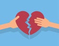 Hands Breaking Apart Heart Royalty Free Stock Photo