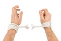 Hands and breaking rope Royalty Free Stock Photo