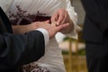 Hands of bride and bridegroom Royalty Free Stock Photo