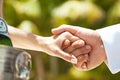 couple hold hands. Wedding and love. Royalty Free Stock Photo