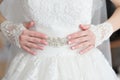 Hands bride with a manicure Royalty Free Stock Photo