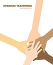 Hands business teamwork vector flat design Royalty Free Stock Photo