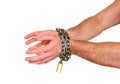 Hands with chain Royalty Free Stock Photo