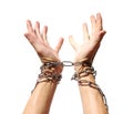 Hands chained together