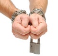 Hands chained together Royalty Free Stock Photo