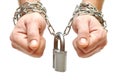 Hands chained together Royalty Free Stock Photo