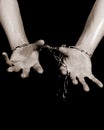 Hands chained up