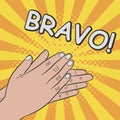 Hands clapping, applause - bravo. Comics illustration Royalty Free Stock Photo