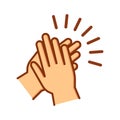 Hands clapping icon. Applause gesture. Vector illustration Royalty Free Stock Photo