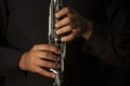 Hands of a clarinet player Royalty Free Stock Photo