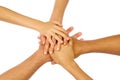 Hands clasped in circle Royalty Free Stock Photo