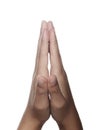 Hands clasped in prayer Royalty Free Stock Photo